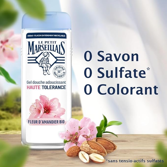 Gel Douche Adoucissant Haute Tolérance Fleur d’Amandier Bio